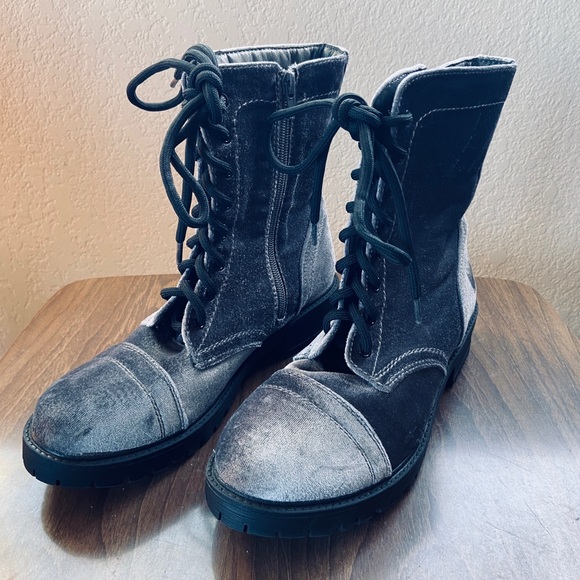 Madden Girl Shoes - Madden Girl Velvety Fabric Bad Ass Boots